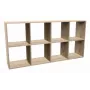 Bookcase top e shop MALAX 2X4 SONOMA, dąb Sonoma, 8 półek, 1470×300×750 mm