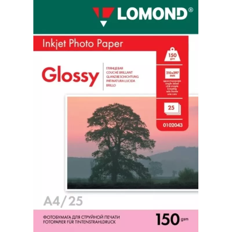 Lomond Photo Inkjet Paper Glossy 150 g/m2 A4, 25 arkuszy