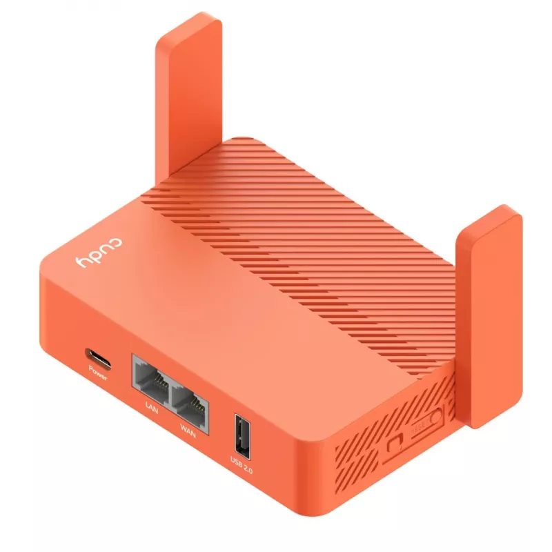 Router przenośny Cudy AC1200 (TR1200) — pomarańczowy, zasilanie AC, 1x RJ-45 LAN/WAN, USB 2.0
