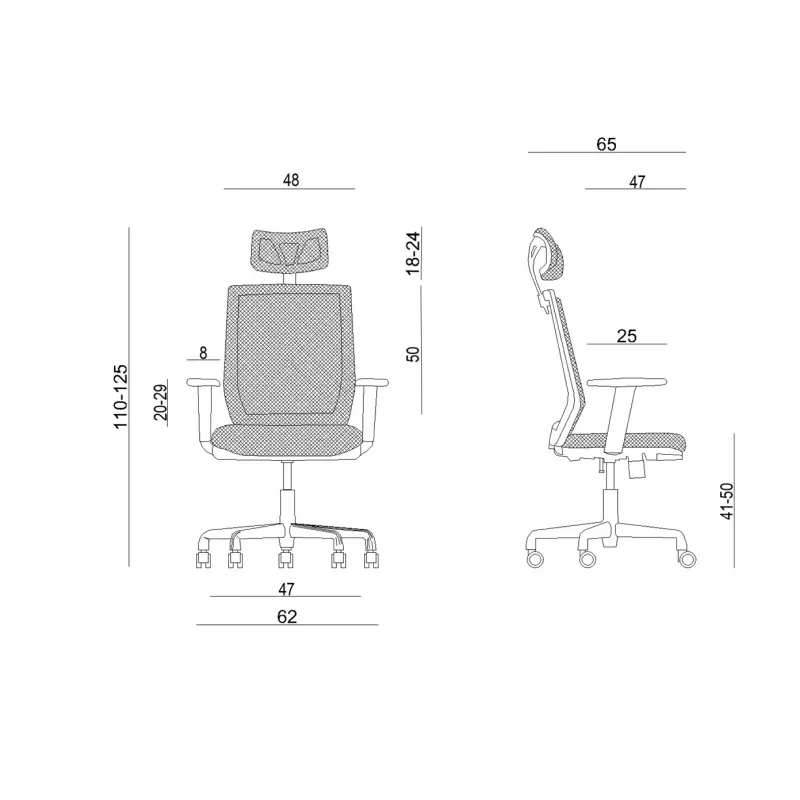 Ergonomiczny fotel biurowy ESTA czarny