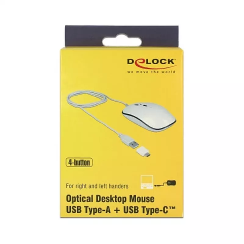 Mysz DeLOCK 12532 Office Symetryczna USB Type-A Optyczna 3200 DPI