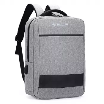 Plecak na laptopa Tellur Nomad 15,6 cala, szary — wyściełana komora na laptopa, kieszenie organizacyjne