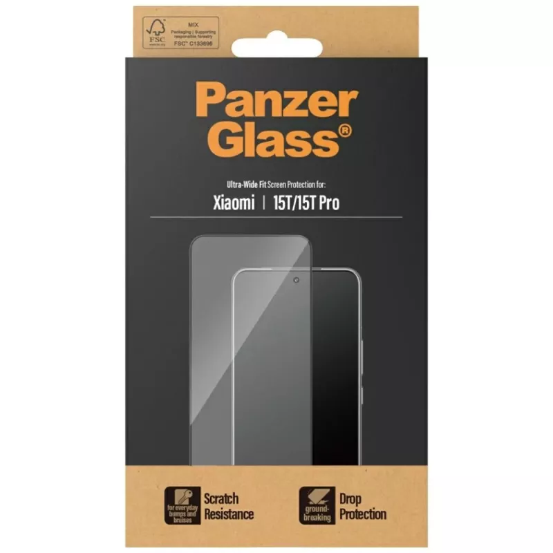 Folia ochronna PanzerGlass | Xiaomi | 15T/15T Pro | Przezroczysta | Ultra-Wide Fit