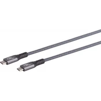 Kabel USB S/CONN 13-68020 USB4 Gen 3x2 1 m USB C Szary