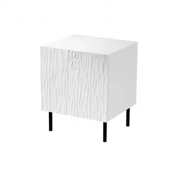 Szafka nocna Cama Meble JUNGLE 53.5×40.5×44 cm biały mat, MDF i płyta wiórowa, czarne nogi, zestaw 2 sztuk