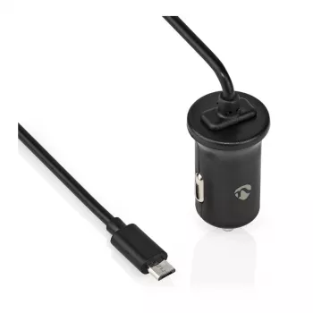 Ładowarka samochodowa Nedis 12 W 1x 2,4 A - liczba wyjść: 1, kabel Micro USB (stały), pojedyncze napięcie wyjściowe