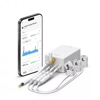 Miernik energii AEOTEC AEOEZWA046C3A60 — trzycegowy 60A z Z-Wave do monitorowania jedno- lub trójfazowego
