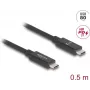 Kabel DeLOCK USB 0,5 m USB C czarny 80 Gbit/s