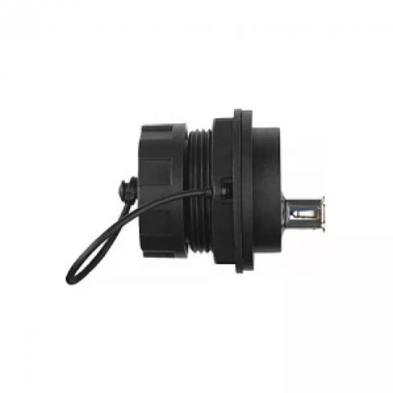 Alcasa IC04-U304 - USB A - czarny - żeński - prosty - politereftalan butylenu (PBT) - polichlorek winylu (PVC) - IP65 - IP67 (IC04-U304)