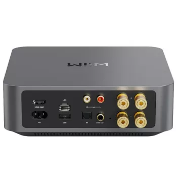 Wzmacniacz strumieniowy stereo WiiM Amp Pro Dark szary — Wi‑Fi, Bluetooth 5.3, AirPlay 2, Spotify Connect, HDMI ARC, wejście optyczne, wyjście sub