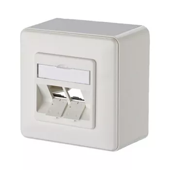 METZ CONNECT Keystone Connection Socket AP 2-Port, Unequipped, Pure biały