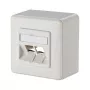 METZ CONNECT Keystone Connection Socket AP 2-Port, Unequipped, Pure biały