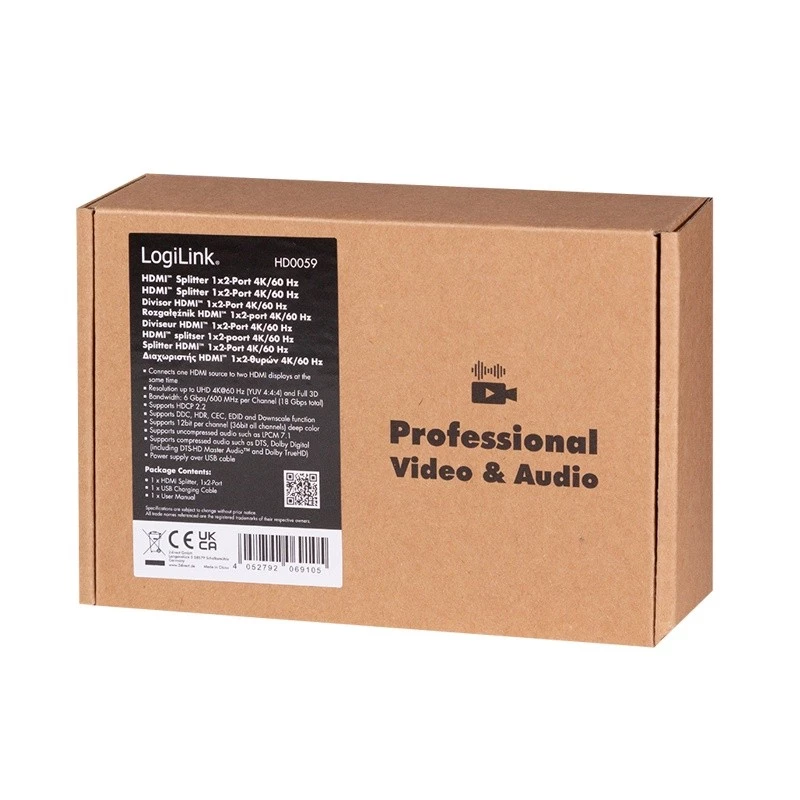 Rozdzielacz HDMI 1x2, 4K/60Hz