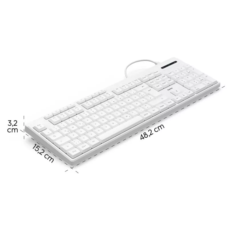 Klawiatura przewodowa Hama CK-200 USB biała