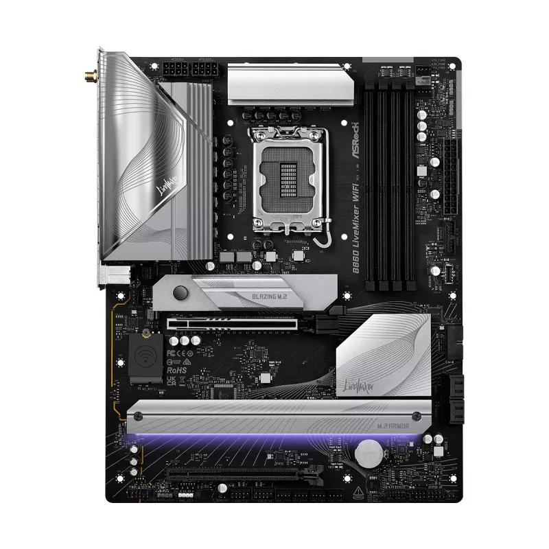 Płyta główna ASRock B860 LiveMixer WiFi — Intel B860, LGA 1851, ATX, DDR5, 4 DIMM, Wi‑Fi 6E, 2.5Gb LAN