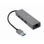Gembird A-AMU3-LAN-01 adapter USB-A na Gigabit LAN z 3-portowym hubem USB 3.0, czarny