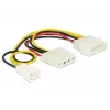 Wewnętrzny kabel zasilający DeLOCK 83658 0,39 m 3-pin na 2 x Molex 4-pin
