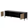Cama szafka RTV MERCI szafka RTV 180 x 40 x 53.5 cm czarny/dąb artisan