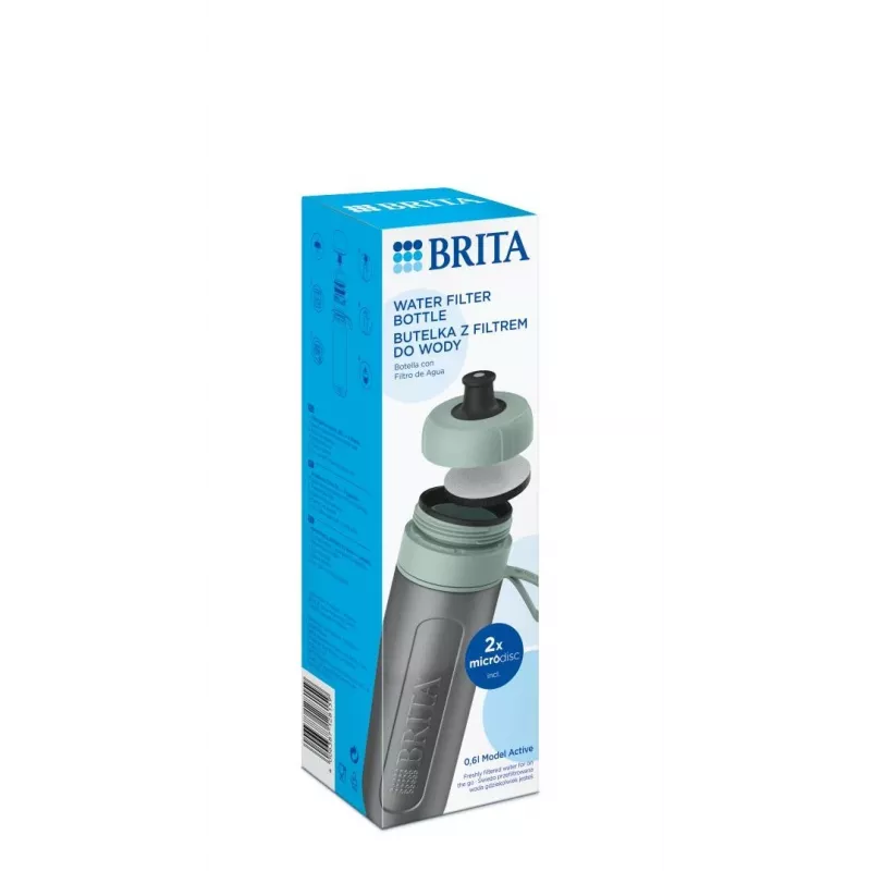 Brita Sports Water Filter Bottle Active Dark zielony, zielony