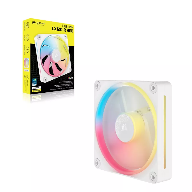 CORSAIR iCUE LINK LX120-R RGB 120mm ARGB Reverse Blade wentylator obudowy - biały