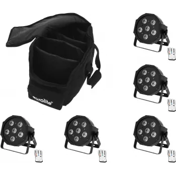 Zestaw LED EUROLITE SLS-603 5x z miękką torbą — 5-częściowy zestaw oświetlenia LED