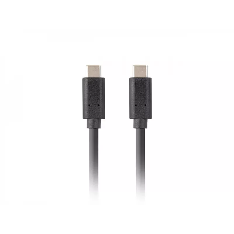 Kabel USB C na C LANBERG CA-CMCM-32CU-0018-BK USB 3.2 Gen 2, 1,8 m, czarny, 100 W PD, wideo 4K