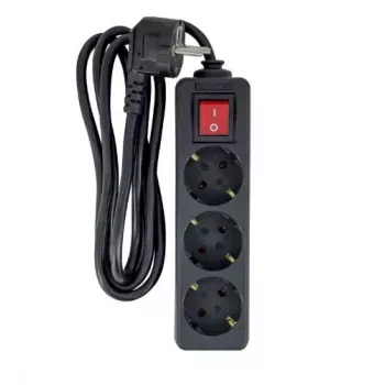 Przedłużacz sieciowy MicroConnect MC-GRU0033BS, 3 m, 3× gniazda typu F, 230 V 16 A, wewnętrzny, czarny