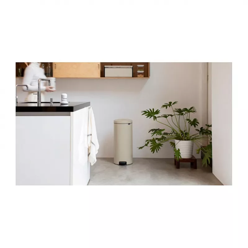 Brabantia NewIcon 30 L Okrągły Kosz na Śmieci w Kolorze Beżowym