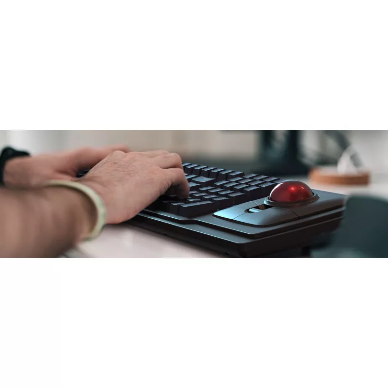 Przewodowa mechaniczna klawiatura pełnowymiarowa KeySonic KSK-8202ELU-T (DE) — USB, układ niemiecki, czarna