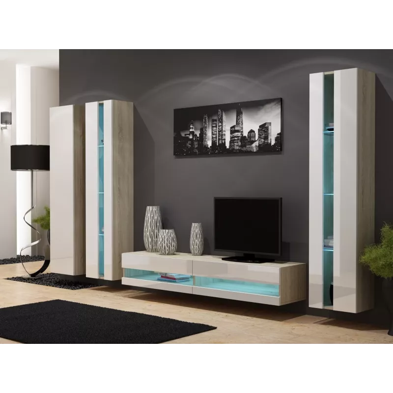 Cama regał VIGO NEW 180/40/30 sonoma/biały połysk