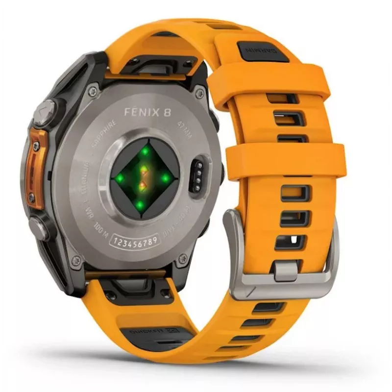 Garmin fenix 8 3,56 cm (1,4) AMOLED 47 mm Cyfrowy 454 x 454 pikseli Ekran dotykowy Grafit Wi-Fi GPS (satelitarny)