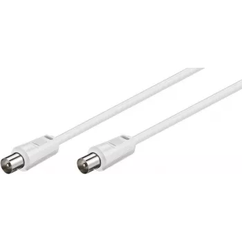 Wentronic Goobay Kabel połączeniowy antenowy, biały, 2,5 m - Wtyk IEC/koncentryczny Wtyk IEC/koncentryczny (68147)