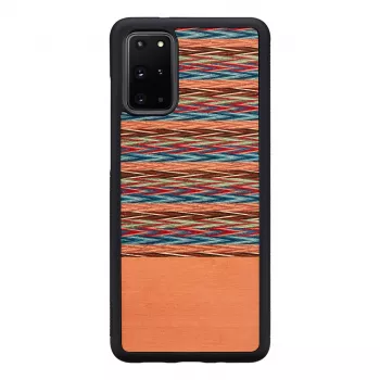 Etui na telefon man and wood do Samsung Galaxy S20+ — brązowa krata z czarnym wykończeniem