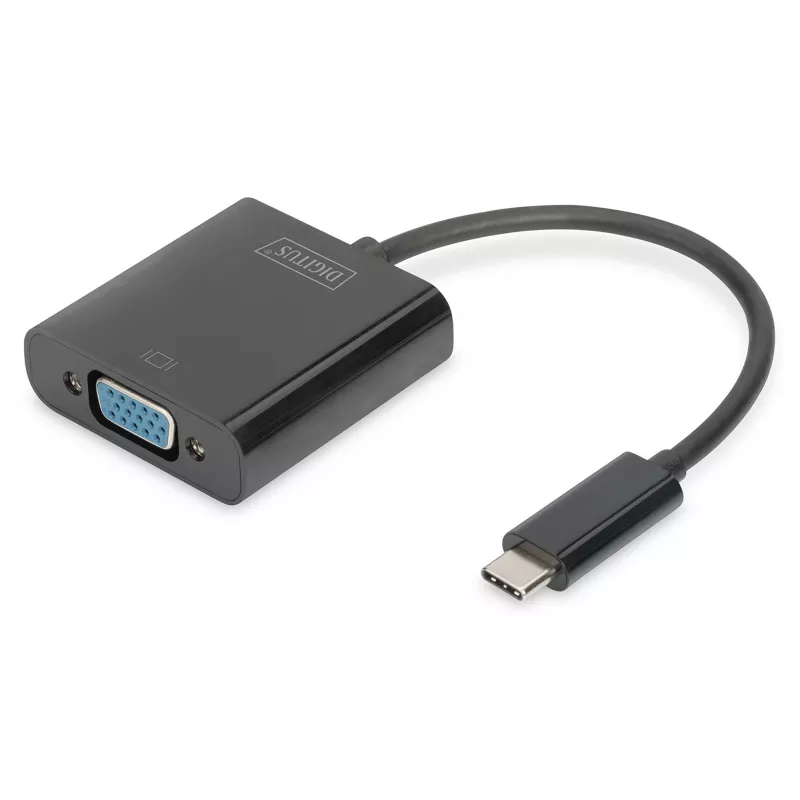 DIGITUS DA-70853 adapter USB-C – VGA, Full HD 1080p, czarny