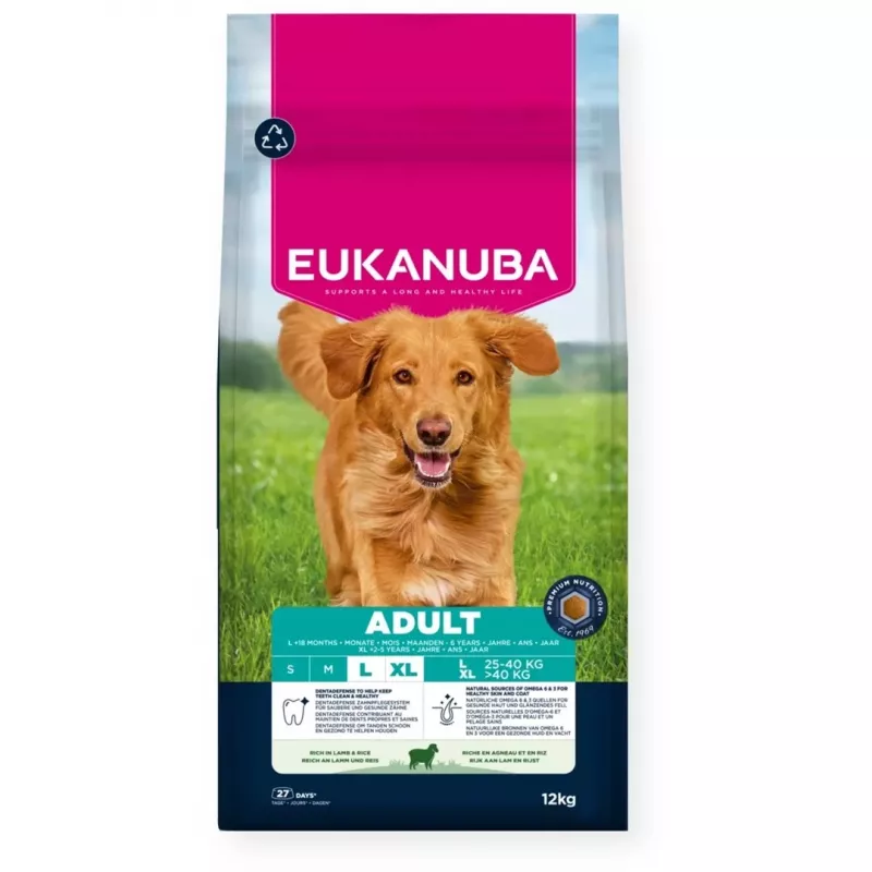 Sucha karma dla psa EUKANUBA Adult Large Breed Lamb & Rice 12 kg – pełnoporcjowa sucha karma dla dorosłych psów ras dużych i olbrzymich