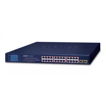 PLANET GSW-2620VHP - przełącznik - 24 x 10/100/1000 (PoE+) + 2 x Gigabit SFP - do montażu na biurku, w szafie rack - PoE+ (GSW-2620VHP)