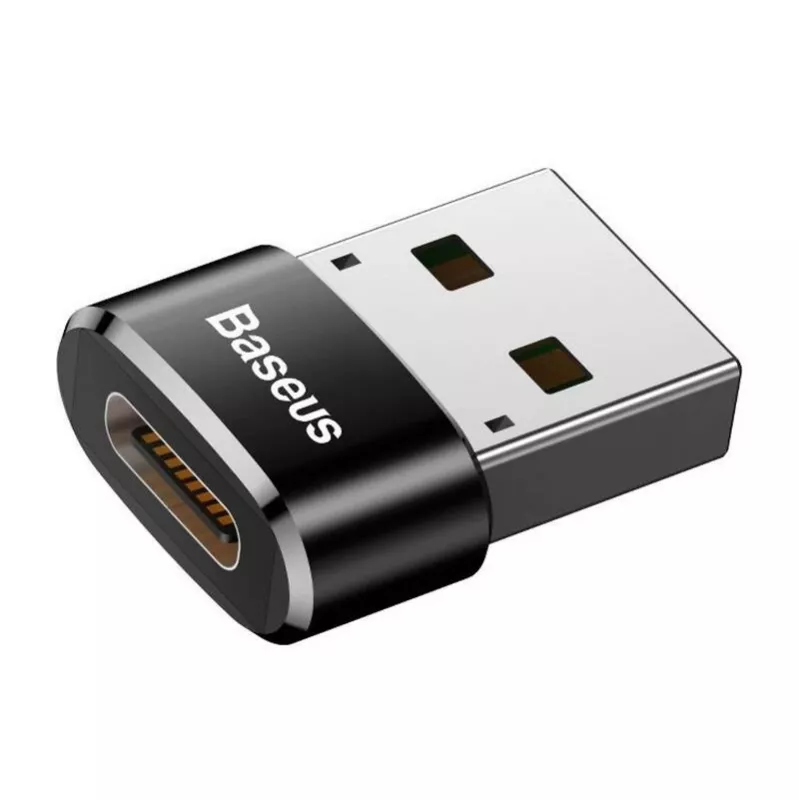 Baseus Adapter USB męski na Type-C żeński Czarny