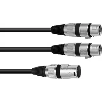 Kabel audio XLR 3-pin męski na 2 x XLR 3-pin żeński Omnitronic 30225210