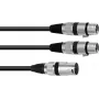 Kabel audio XLR 3-pin męski na 2 x XLR 3-pin żeński Omnitronic 30225210