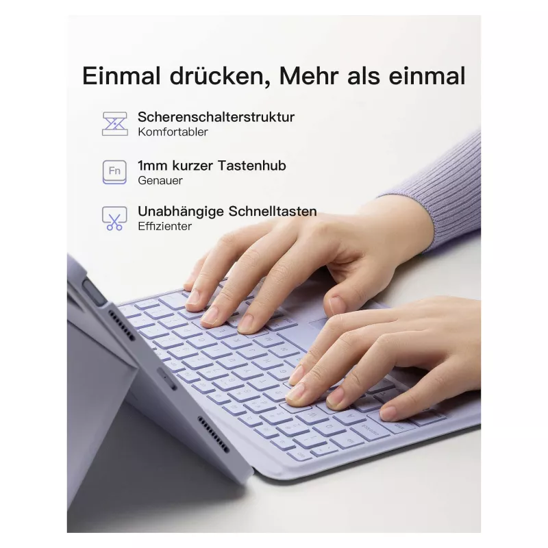 inateck Klawiatura iPad 11 iPad Air 4/5Gen.Com. QWERTZ fioletowa