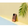 Etui na telefon mężczyzny i drewno dla iPhone 12 mini — brązowa krata z czarnym wykończeniem