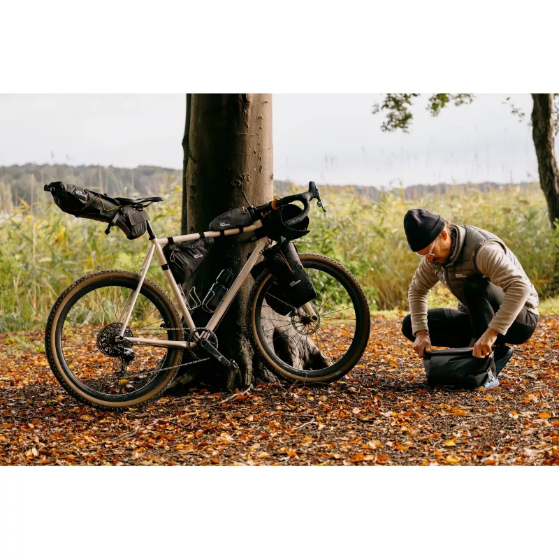 Torba trójkątna Morobbia, koszyk/pokrowiec rowerowy (czarny, torba na górną rurę 2 l)