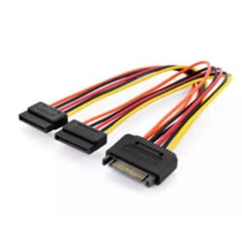 Assmann SATA Y-Adapterkabel 15-pin SATA auf 2x 15-pin SATA ST/BU/BU 0,3m SATA Y-Adapter-Kabel, 0,3m - 15-pin SATA auf 2x 15-pin SATA, ST/BU/BU - Siche
