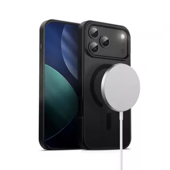Crong Hybrid Frost MAG Cover Case with MagSafe for iPhone 17 Pro Max Frosted Czarny