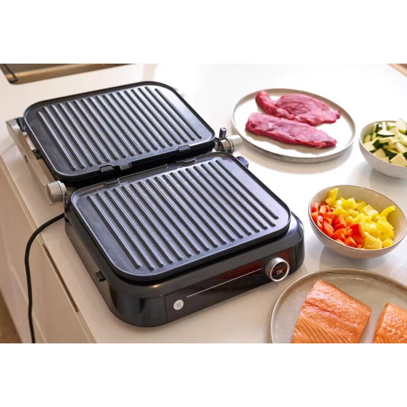 Grill kontaktowy SEVINI Pro, KG 2395 (srebrny/czarny, 1800 W)
