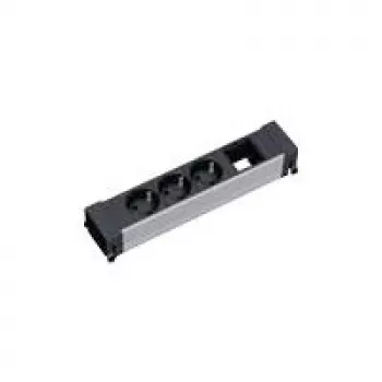 Rozgałęźnik zasilania 3 gniazda AC Bachmann 909.004 czarno-srebrny