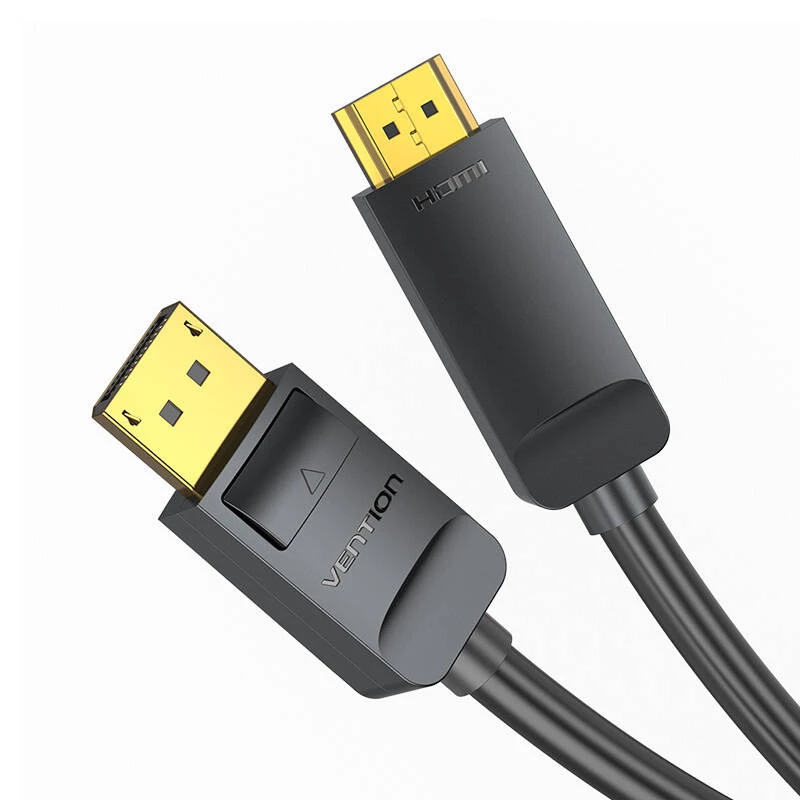 Kabel przejściowy DisplayPort na HDMI Vention HAGBH, 2 m, czarny, średnica 7 mm