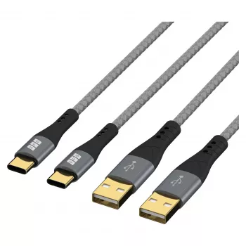Zestaw kabli EFB Elektronik USB-A na USB-C 60 W QC 3 A 2x2 m - cyfrowy/do transmisji danych (USB-AC-00007)