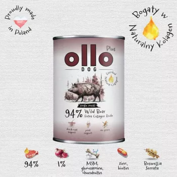 Ollo Plus Kolagen Dzik Puszka dla psa 400g