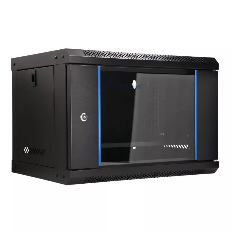 EXTRALINK LITE 6U 530X400 CZARNA SZAFA RACK DO MONTAŻU NA ŚCIANIE Z PÓŁKĄ